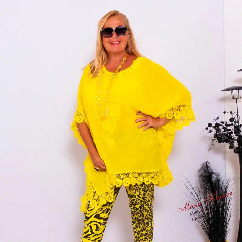 DesignPoncho Romantika Yellow |Gr. UNI 38-48+|, Anr.: 3562 – Bild 2