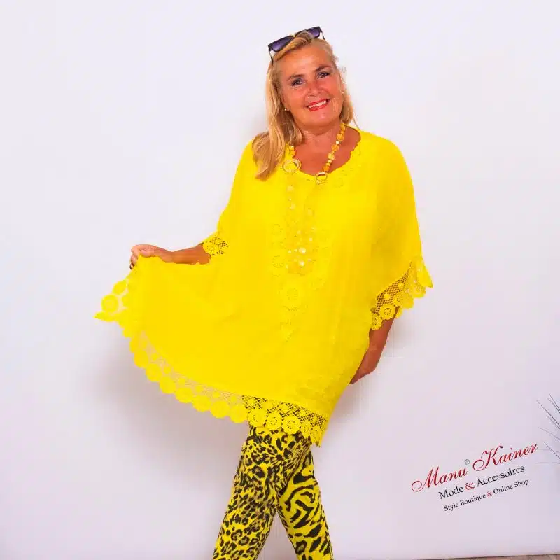 DesignPoncho Romantika Yellow |Gr. UNI 38-48+|, Anr.: 3562 – Bild 4