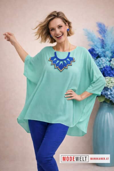 FledermausBluse Lady Mint|Gr. UNI 44-48+|, Anr.: 3582
