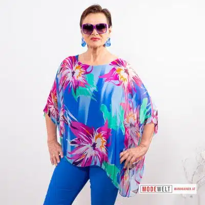 SeidenfeelTunika Tropical Blue |Gr. UNI 40-46/48|, Anr.: 3588