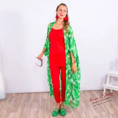 SeidenfeelMantel Tropical Green |Gr. UNI 36-48+|, Anr.: 3649
