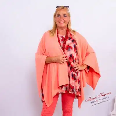 Westenponcho Eleganz in Lachs |Gr. UNI 38-48|, Anr.: 3694