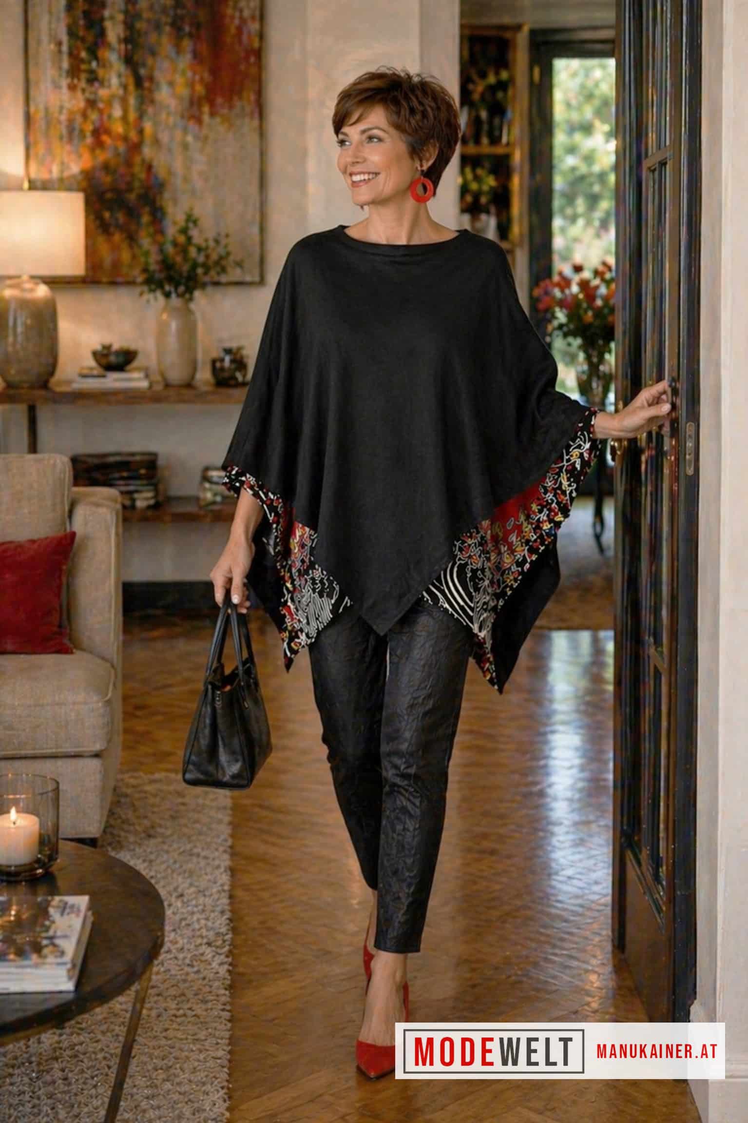 Poncho Black Elegance |Gr. UNI 38-48+|, Anr.: 3696 – Bild 2