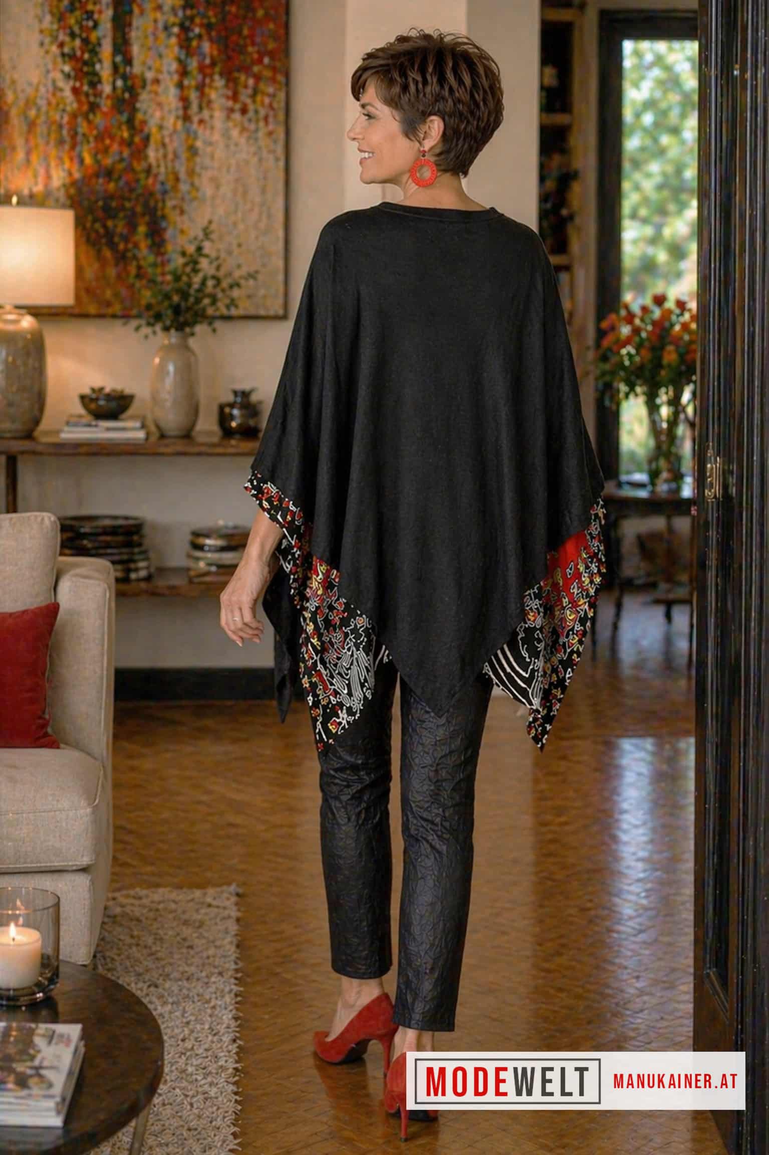 Poncho Black Elegance |Gr. UNI 38-48+|, Anr.: 3696 – Bild 4