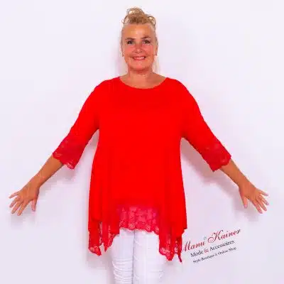 UnderSweety Red mit Spitzenärmel |Gr. UNI 40-48|, Anr.: 3703