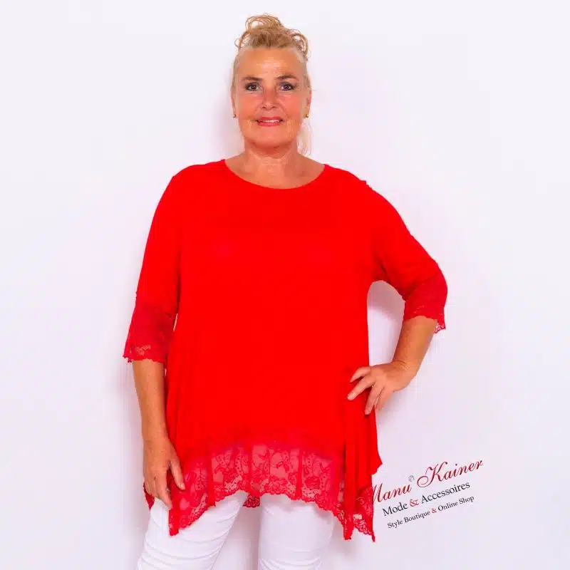 UnderSweety Red mit Spitzenärmel |Gr. UNI 40-48|, Anr.: 3703 – Bild 2