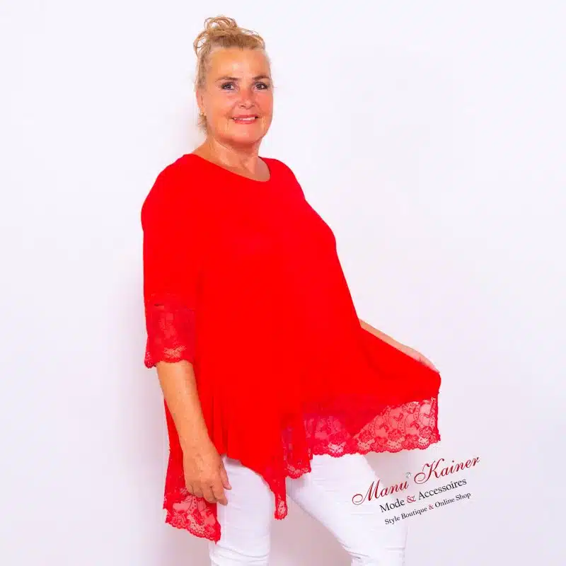 UnderSweety Red mit Spitzenärmel |Gr. UNI 40-48|, Anr.: 3703 – Bild 5