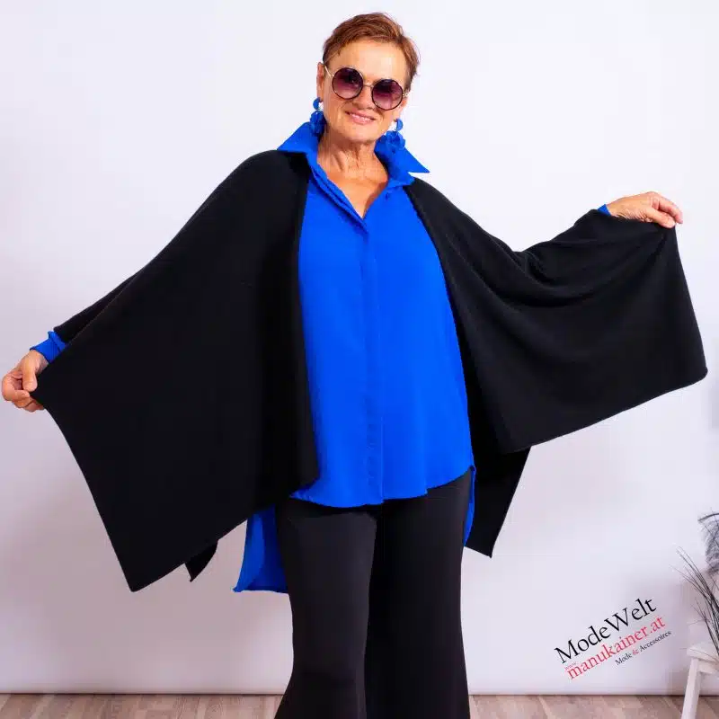 Westenponcho Eleganz in Black |Gr. UNI 38-48|, Anr.: 3750