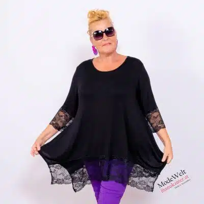 UnderSweety Black mit Spitzenärmel |Gr. UNI 40-48|, Anr.: 3762
