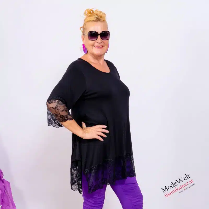 UnderSweety Black mit Spitzenärmel |Gr. UNI 40-48|, Anr.: 3762 – Bild 3