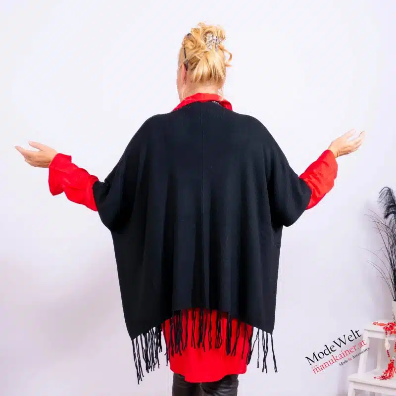 Poncho Weste Glamour Schwarz |Gr. UNI 36-48+|, Anr.: 3768 – Bild 4