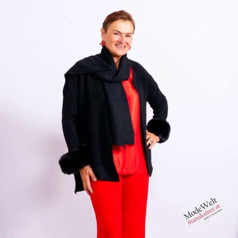 PelzchenWeste Lola Schwarz |Gr. 36 bis 46|, Anr.: 3774 – Bild 2