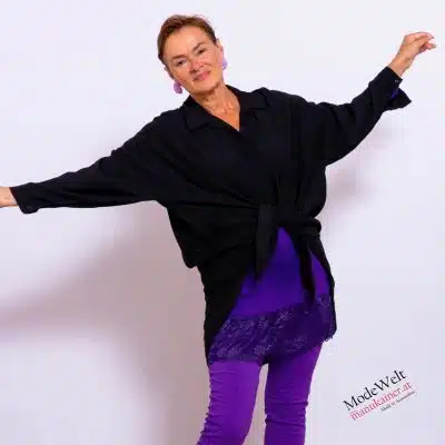 Viskose Tunika Franca, Black |Gr. UNI 38-48+|, Anr.: 3784