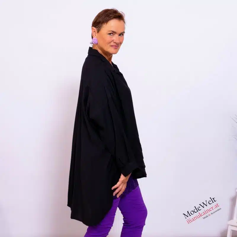 Viskose Tunika Franca, Black |Gr. UNI 38-48+|, Anr.: 3784 – Bild 5