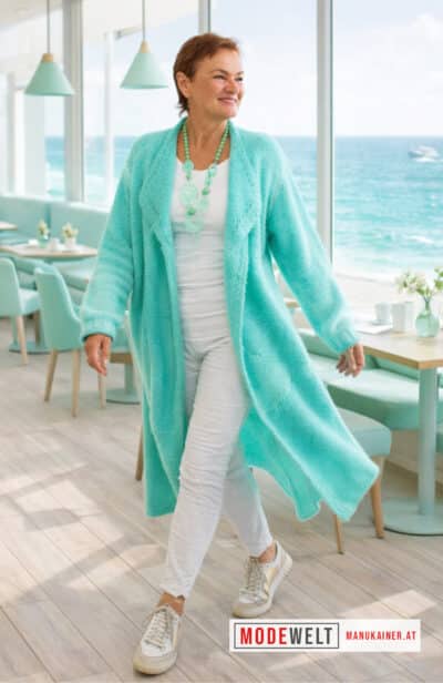 WollStrickMantel Franceska Mint |Gr. UNI 36-48+|, Anr.: 3790