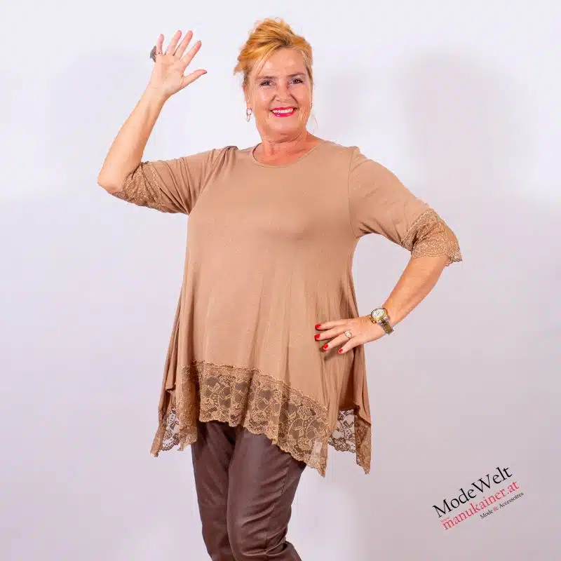 UnderSweety Beige mit Spitzenärmel |Gr. UNI 40-48|, Anr.: 3792 – Bild 3