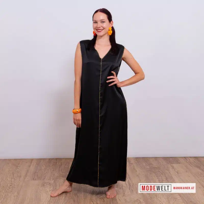 Kleid Tessa mit goldener Ziernaht, Black |Gr. 36-42/44|, Anr.: 3946