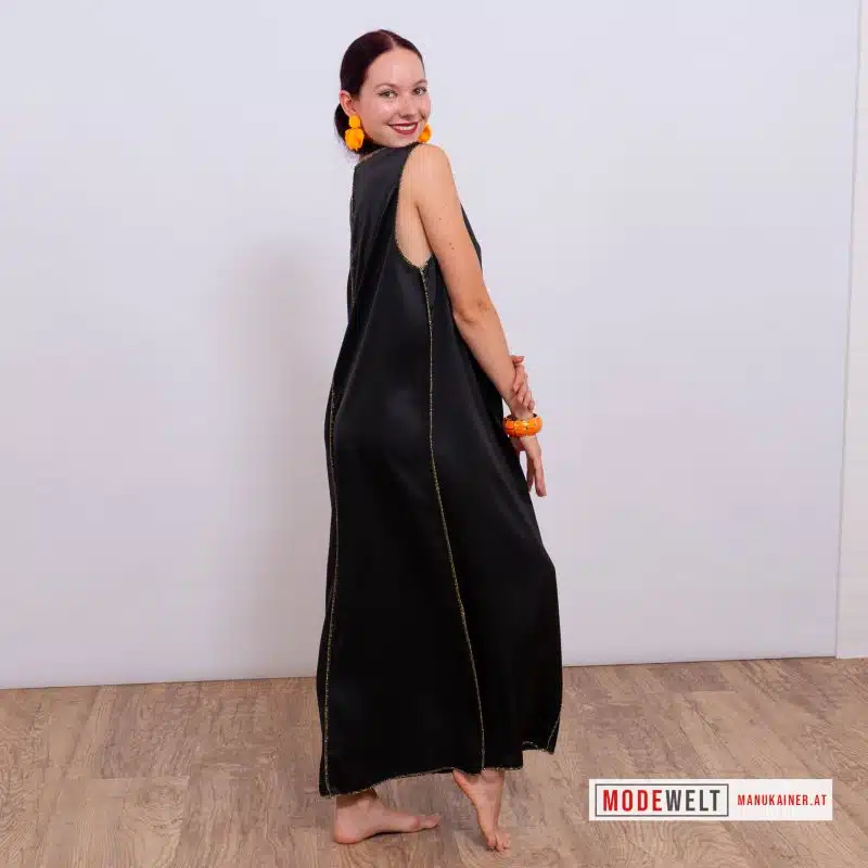 Kleid Tessa mit goldener Ziernaht, Black |Gr. 36-42/44|, Anr.: 3946 – Bild 3