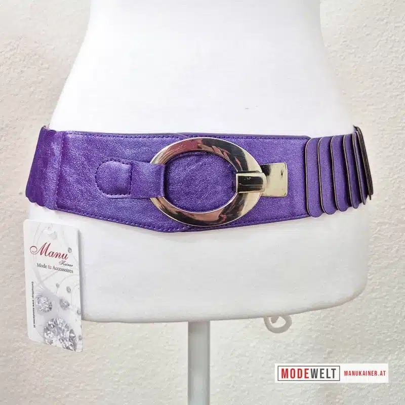 Stretchgürtel Lila Goldschnalle, Anr.: 3949