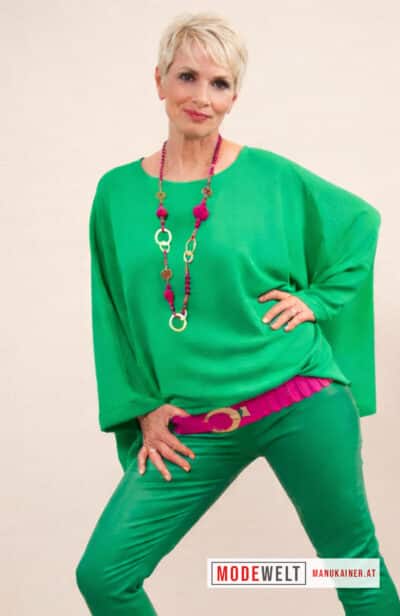 Fledermausärmelbluse Dora, Green |Gr. UNI 40-48+|, Anr.: 3952