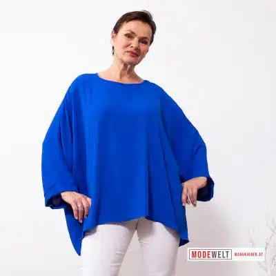 Fledermausärmelbluse Dora, Blitzblau |Gr. UNI 40-48+|, Anr.: 3964
