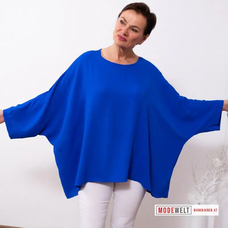 Fledermausärmelbluse Dora, Blitzblau |Gr. UNI 40-48+|, Anr.: 3964 – Bild 4