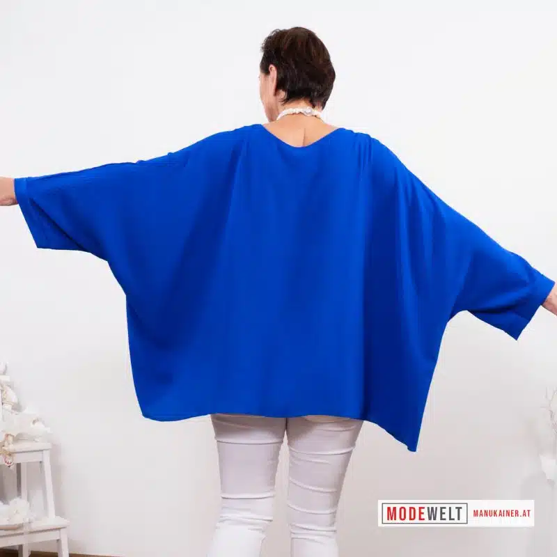 Fledermausärmelbluse Dora, Blitzblau |Gr. UNI 40-48+|, Anr.: 3964 – Bild 5