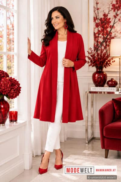 Blazermantel Elaine, Rosso |Gr. UNI 40-48+|, Anr.: 3969