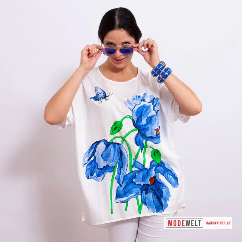 EdelShirt Blue Flowers |Gr. UNI 38-46|, Anr.: 3985 – Bild 3