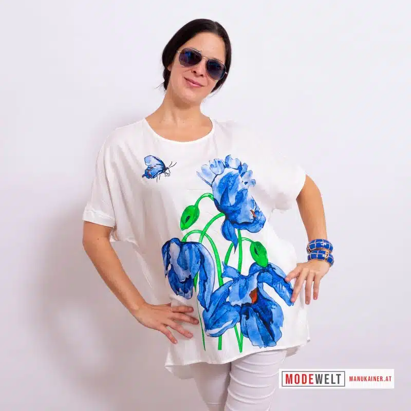 EdelShirt Blue Flowers |Gr. UNI 38-46|, Anr.: 3985 – Bild 4