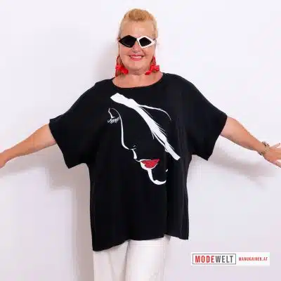 DesignShirt Lips Schwarz|Gr. 44-48+|, Anr.: 3996