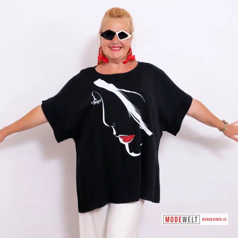 DesignShirt Lips Schwarz|Gr. 44-48+|, Anr.: 3996