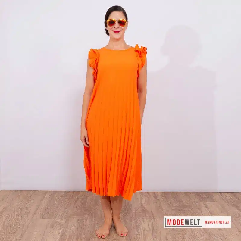 Plisseekleid Bella Orange |Gr. 34 bis 40|, Anr.: 4060 – Bild 3