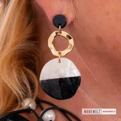 Statement-Ohrringe Black & Gold, Anr.: 4093