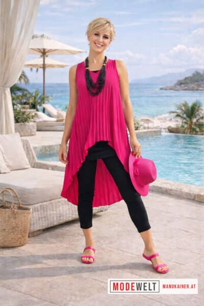 Plissee Tunika "Sunset Swing" Pink |Gr. UNI 34-40/42|, Anr.: 4096