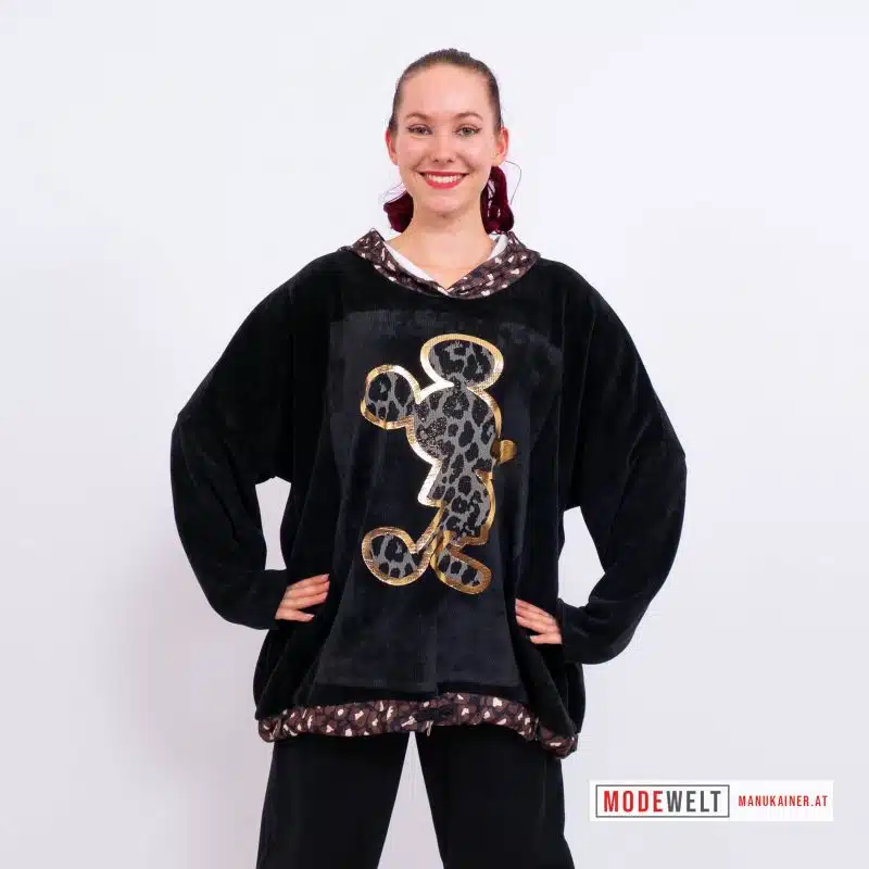Ovesized KapuzenSweater Mickey, Black |Gr. UNI 36-48+|, Anr.: 4130 – Bild 3