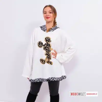 Ovesized KapuzenSweater Mickey, White |Gr. UNI 36-48+|, Anr.: 4131