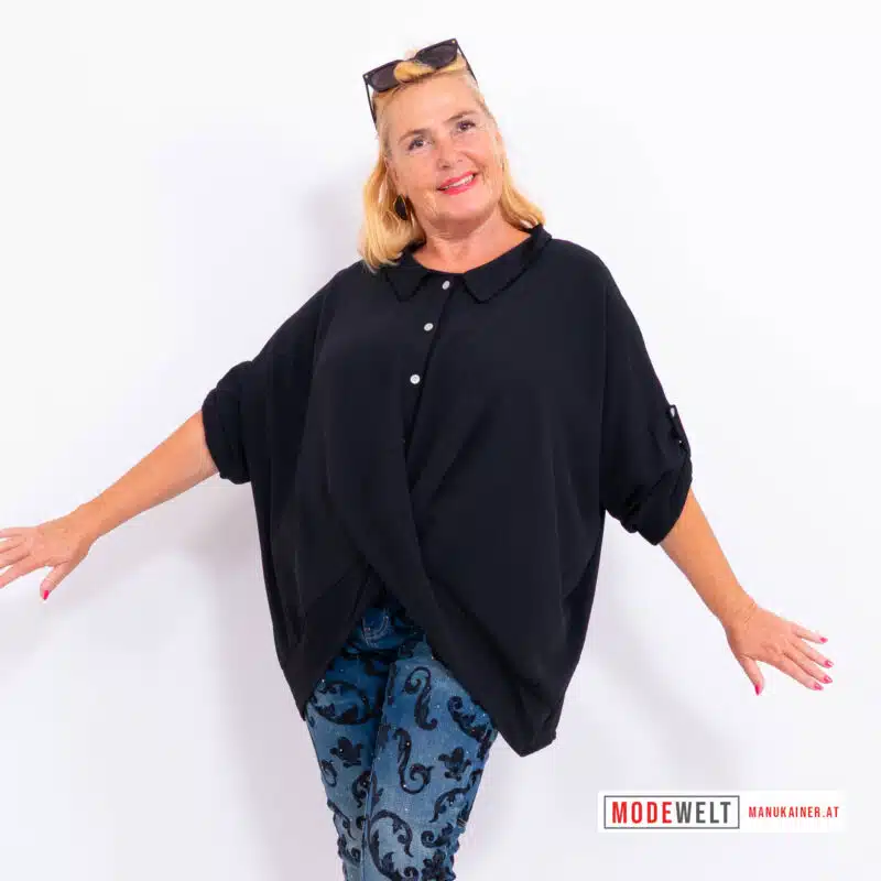 Blusenshirt Black Twist  |Gr. UNI 38-48+|, Anr.: 4149