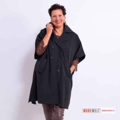 TrenchPoncho Lea Noir |Gr. UNI 36-48+|, Anr.: 4165
