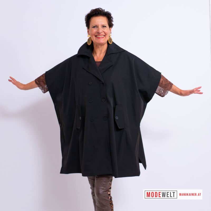 TrenchPoncho Lea Noir |Gr. UNI 36-48+|, Anr.: 4165 – Bild 2