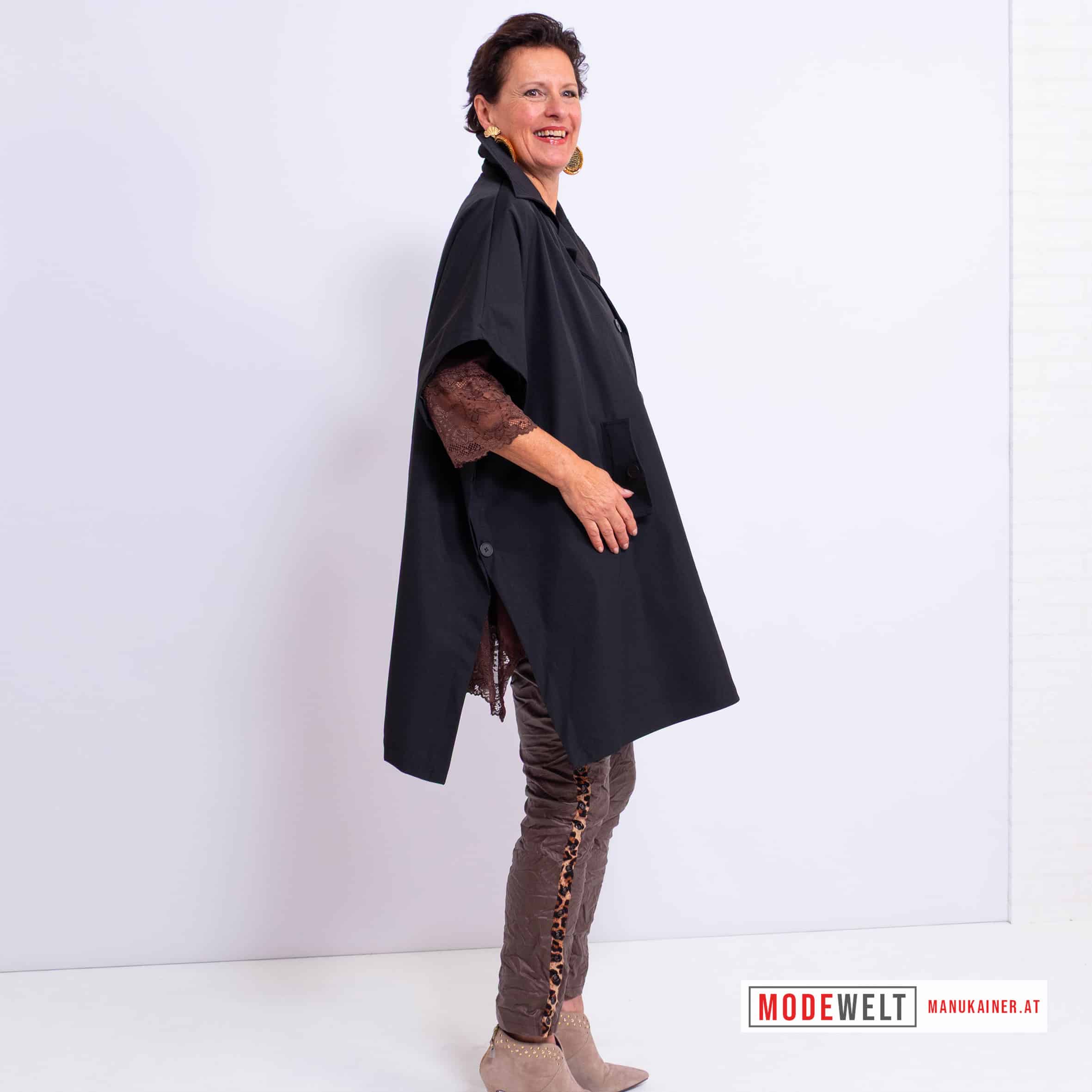 TrenchPoncho Lea Noir |Gr. UNI 36-48+|, Anr.: 4165 – Bild 3