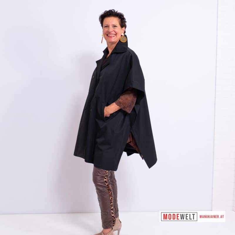 TrenchPoncho Lea Noir |Gr. UNI 36-48+|, Anr.: 4165 – Bild 5