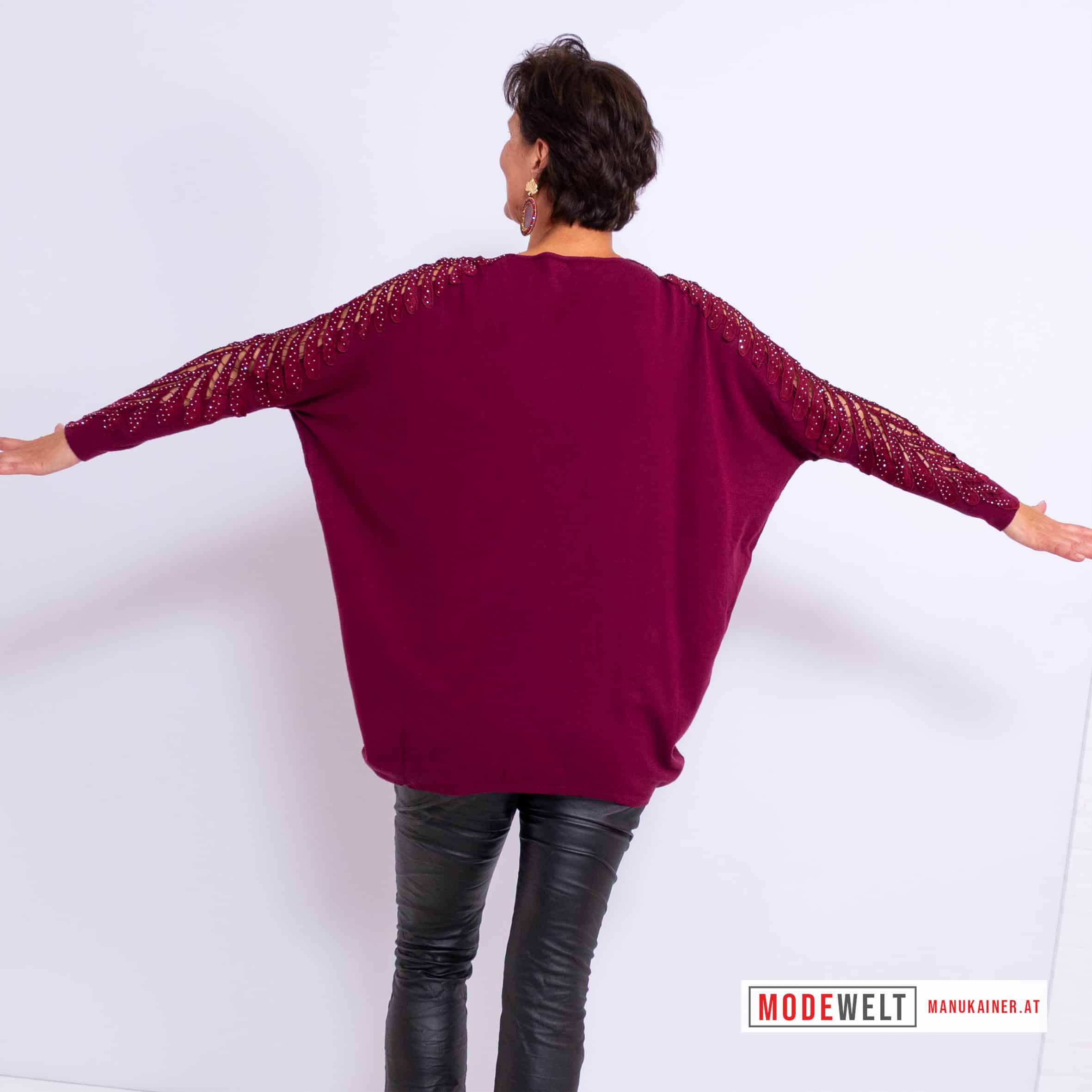 Glitter Pulli Royal Grace Bordeaux |Gr. UNI 38-48|, Anr.: 4174 – Bild 3