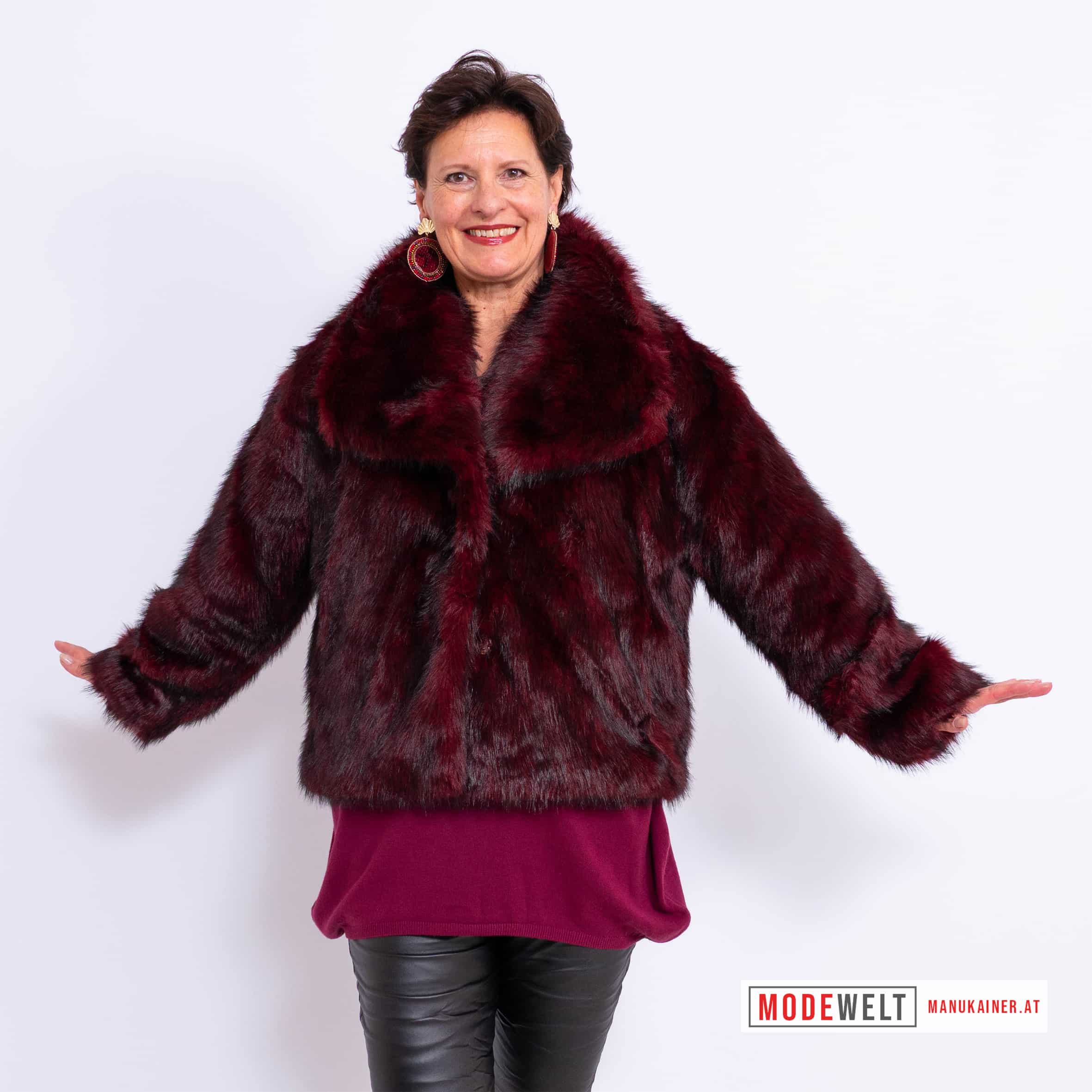 PelzchenJacke Cherie Bordeaux |Gr. UNI 38-44|, Anr.: 4175 – Bild 2