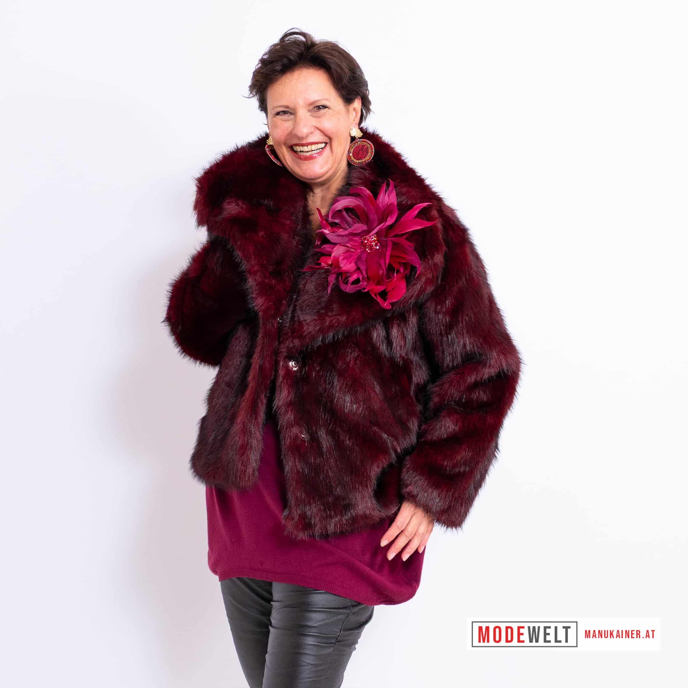 PelzchenJacke Cherie Bordeaux |Gr. UNI 38-44|, Anr.: 4175 – Bild 3