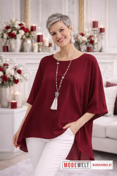 FledermausBluse Lady Bordeaux|Gr. UNI 36-48+|, Anr.: 4248