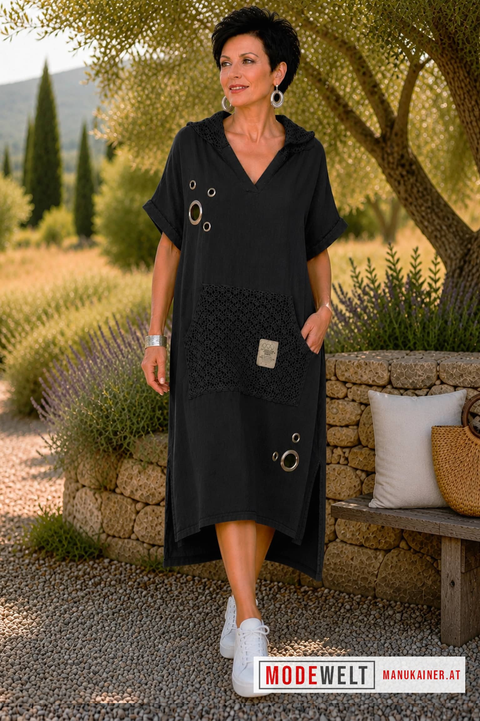 LeinenKleid Toskana Black |Gr. UNI 38-48+|, Anr.: 4284 – Bild 2