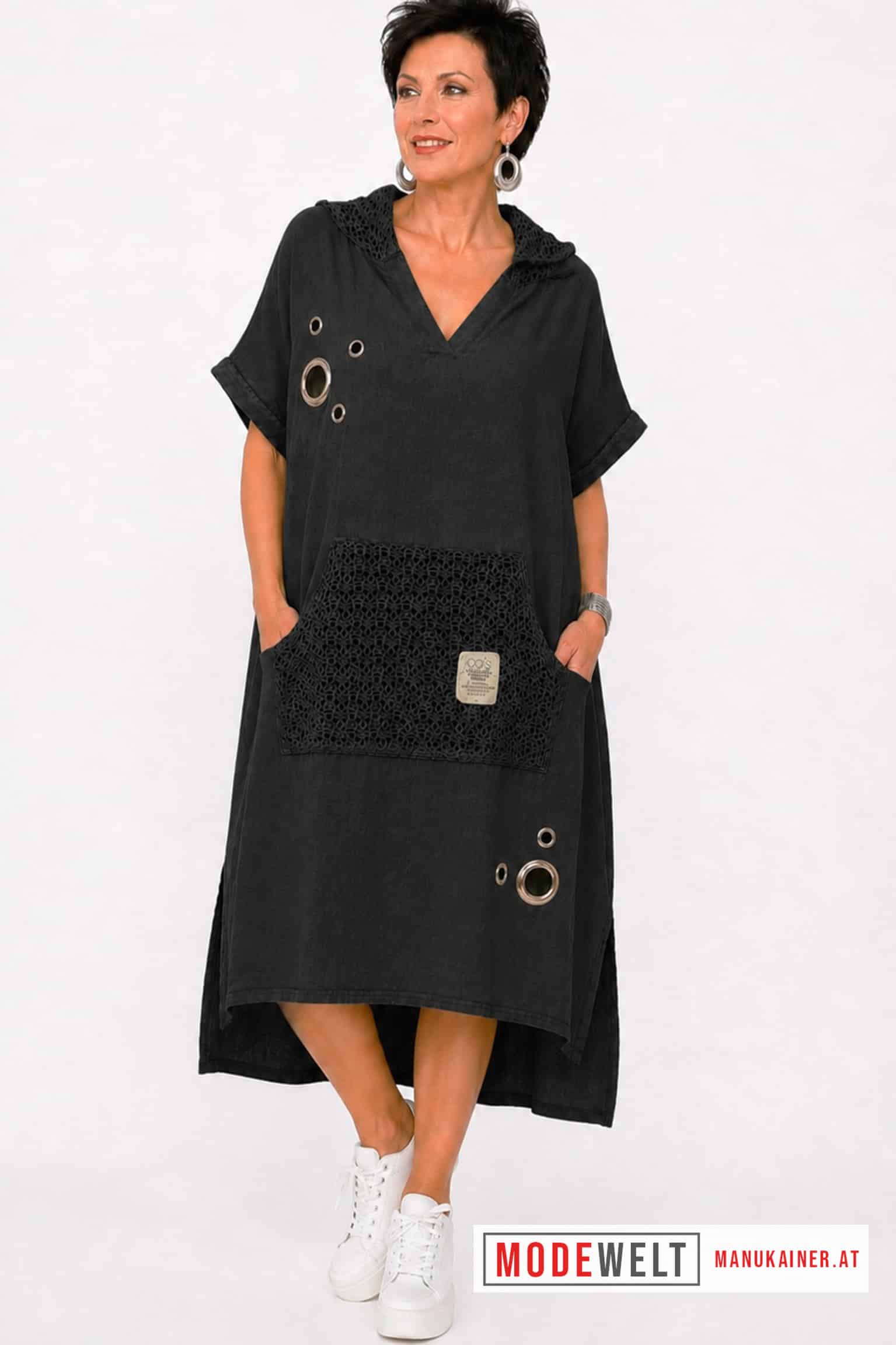 LeinenKleid Toskana Black |Gr. UNI 38-48+|, Anr.: 4284
