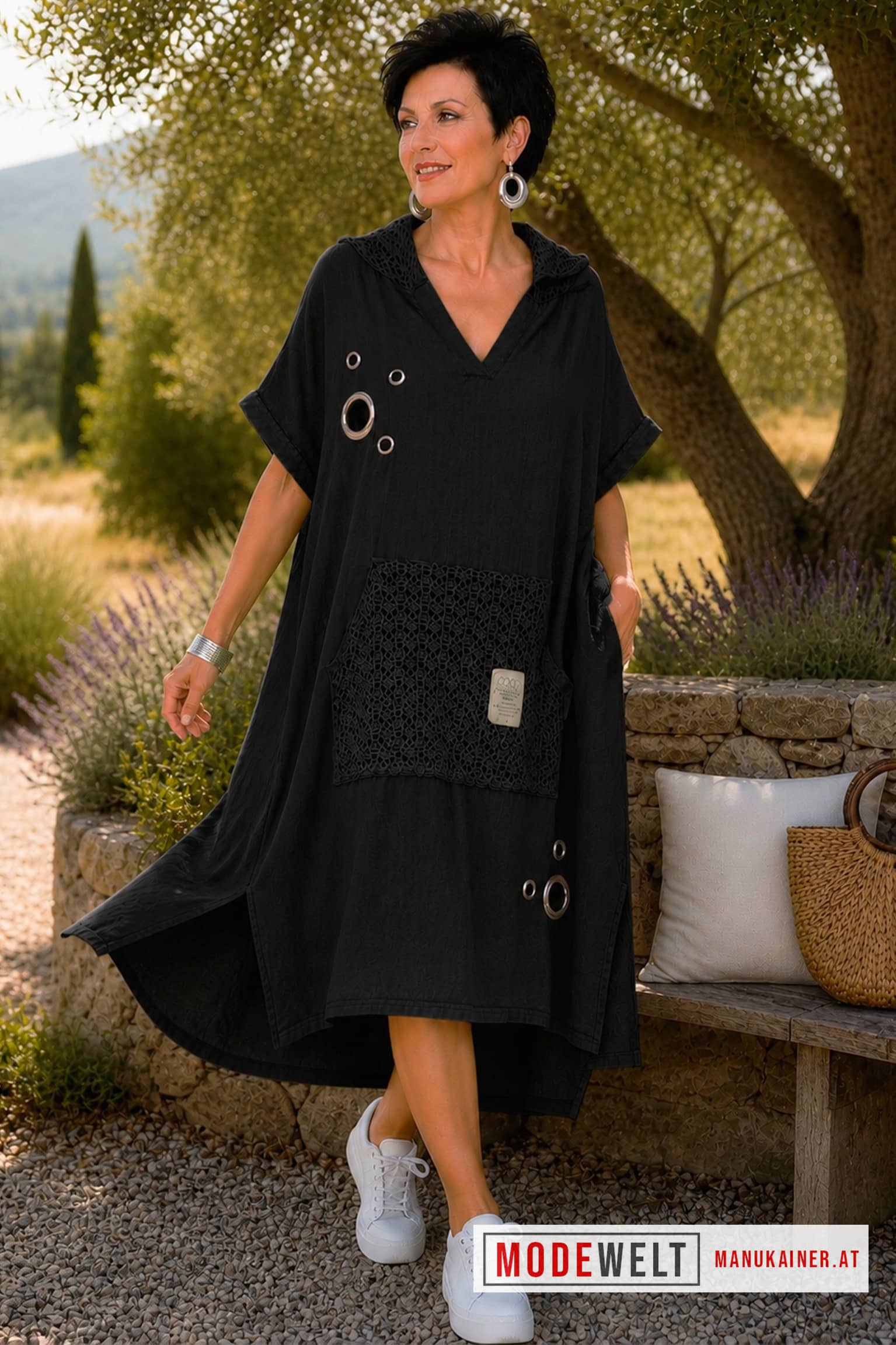 LeinenKleid Toskana Black |Gr. UNI 38-48+|, Anr.: 4284 – Bild 5