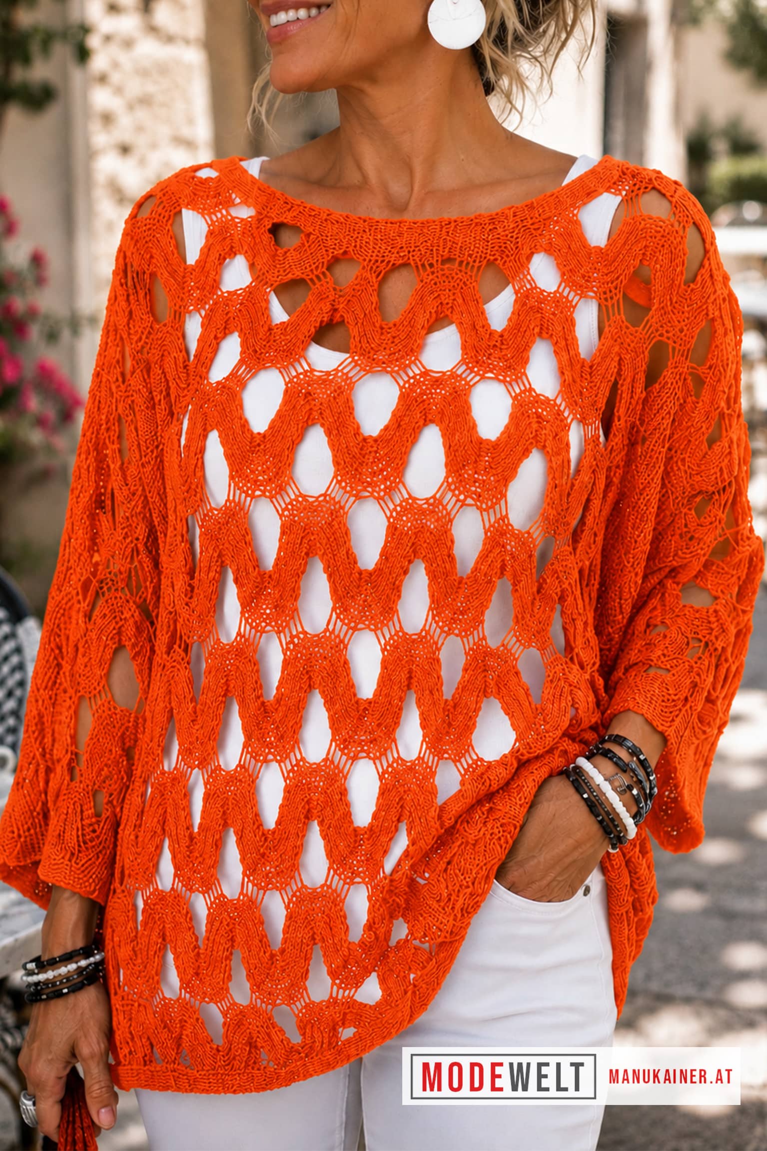 NetzPulli BellaDonna Orange |Gr. UNI 36-48|, Anr.: 4321 – Bild 3